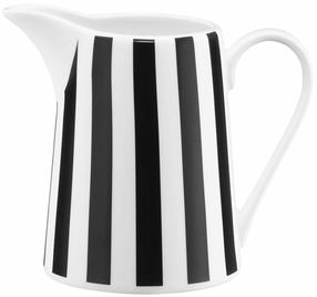 Katliņš pienam Ambition Ribs, 300 ml, 12.5 cm x 8 cm x 10.7 cm, balta krās./melna krās., porcelāna