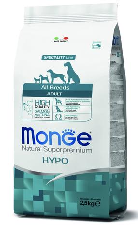 Сухой корм для собак Monge Natural Superpremium Hypo, лосось/тунец, 2.5 кг