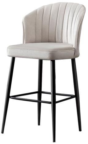 Kėdžių rinkinys Kalune Design Rubi 107BCK1122, juoda sp./kreminė sp., 42 cm x 52 cm x 97 cm, 4 vnt.