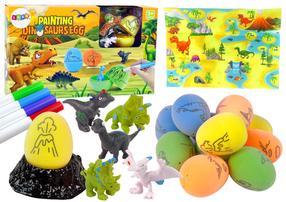 Dekoravimo rinkinys Lean Toys Painting Dinosaurs Egg 13447, įvairių spalvų