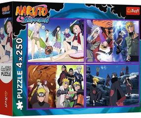 Puzle 4in1 Trefl Naruto Shippuden Adventures Of Naruto Uzumaki 13339, 23.8 cm x 33.9 cm, 1000 gab., daudzkrāsaina