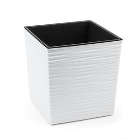 Gėlių vazonas Lamela 600-05, plastikinis, Ø 30 cm, balta sp.