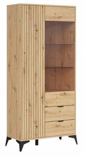 Spintelė - vitrina Lamea REG1D1W2S, ąžuolo, 90 cm x 41 cm x 197 cm