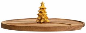 Serviravimo padėklas Homla Lovdal with golden Christmas tree 242793, Ø 28 cm, Ruda sp./Aukso sp.
