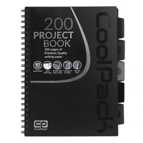 Piezīmju grāmatiņa CoolPack Spiral Note Book 94122CP, rūtiņu, A5, 200 lapas, Melna krās.