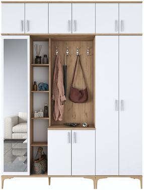 Prieškambario spinta Kalune Design EA128 - 2795, balta sp., 180 cm x 37.5 cm x 240 cm