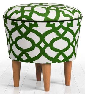 Pufas Hanah Home Moss 209FLF1219, balta sp./žalia sp., 42 cm x 42 cm x 42 cm
