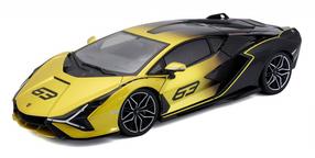 Rotaļlieta automašīna Bburago Lamborghini Sian FKP 37 18-11100, melna krās./dzeltena krās.