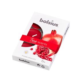 Žvakė, aromatinė/arbatinė Bolsius, 4 h, 6 vnt., raudona sp.