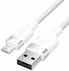 Laidas Vention LANWH, Lightning/USB Type A, 200 cm, balta sp.