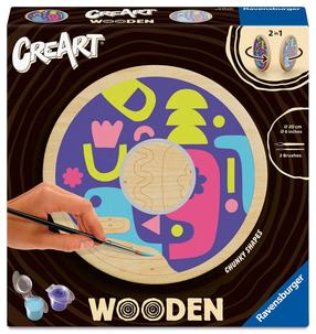 Картина по номерам Ravensburger CreArt Wooden Square Shapes, зеленый цв./розовый цв./фиолетовый цв.