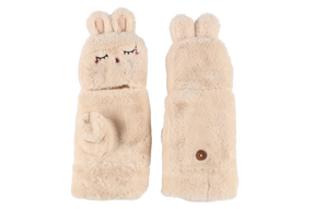 Cimdi, klasisks rudens, bērniem Acces Bunny, rozā krās./bēša krās.