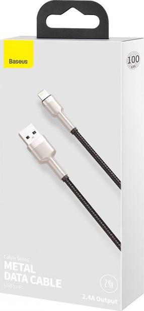Провод Baseus Cafule Series CALJK-A01, Lightning/USB Type A, 100 см, серебристый цв./черный цв.