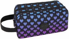 Penalas CoolPack Primus Hearts, 23 cm x 11 cm, mėlyna sp./juoda sp./violetinė sp.