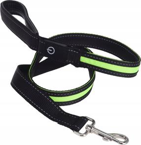 Šuns pavadėlis Pets Collection LED Dog Leash, juoda sp./žalia sp., 1.2 m