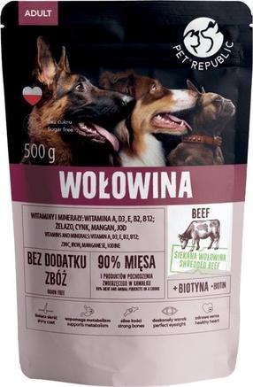 Šlapias šunų maistas Pet Republic Adult Beef, jautiena, 0.5 kg