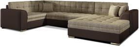 Kampinė sofa Damario Berlin 03, Soft 66, šviesiai ruda sp./tamsiai ruda sp., dešininė, 189 x 338 cm x 78 cm