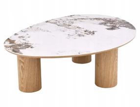 Kavos staliukas Adelis, ąžuolo sp./balta sp., 110 cm x 80 cm x 35 cm