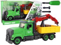 Žaislinis savivartis Lean Toys Assembly Zone Farmers Cart, raudona sp./geltona sp./žalia sp.