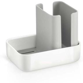 Kriauklės organizatorius - dėklas Tescoma Puro, 11 cm x 8 cm x 9 cm, plastikas, balta sp./pilka sp.