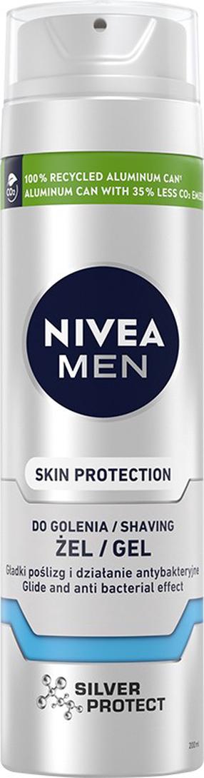 Skūšanās gēls Nivea Silver Protect, 200 ml
