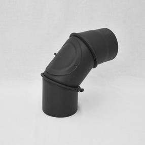 Dūmtraukio alkūnė Vulcano Plus, juoda sp., 160 mm, 40 cm, 0 - 90 °