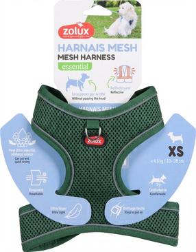 Petnešos šunims Zolux Mesh, žalia sp., 330 - 380 mm, XS