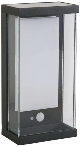 Sieninis lauko šviestuvas Searchlight Solar, 2W, LED, IP54, juoda sp., 12.6 cm x 25.3 cm