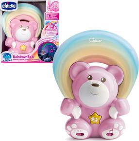 Nakts lampa Chicco Rainbow Bear 06112, rozā krās.