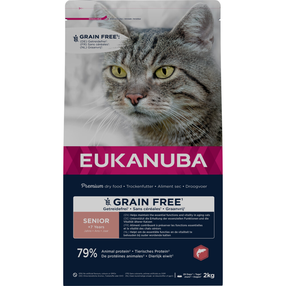 Sausā kaķu barība Eukanuba Senior, lasis, 10 kg