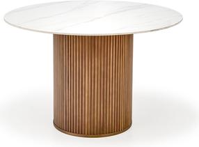 Стол Bruno, белый цв./ореховый цв., 120 см x 120 см x 76 см