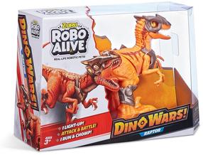 Interaktīva rotaļlieta dinozaurs Zuru Robo Alive Dino Wars Raptor, 29.9 cm, oranža krās.