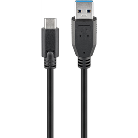 Vads Goobay Sync & Charge Super Speed, USB 3.0 A male/USB-C, 100 cm, melna krās.