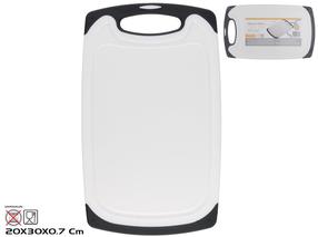 Lõikelaud Gerimport Kitchen & Go, valge v./must v., 33 cm x 20 cm