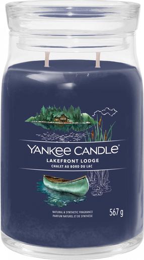 Svece, aromātiskā Yankee Candle Signature Lakefront Lodge, 60 - 90 h, 567 g, zila krās.