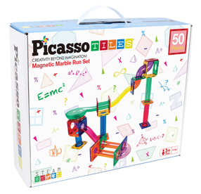 Magnētiskais konstruktors Picasso Tiles Marble Run PTG50, 50 gab., daudzkrāsaina