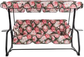 Lauko sūpynės Patio Parma Black Edition, juoda sp./žalia sp./rožinė sp., 209 cm x 132 cm x 156 cm