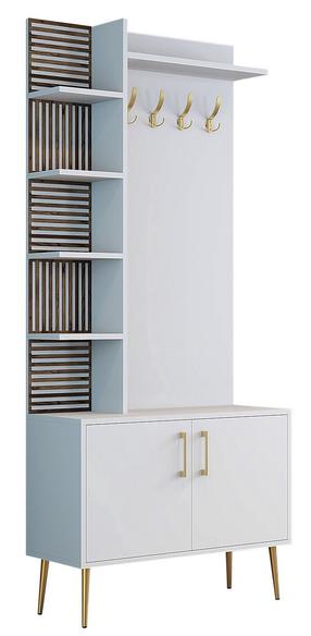 Prieškambario baldų komplektas Kalune Design Viyana D, vidaus, aukso sp./balta sp.