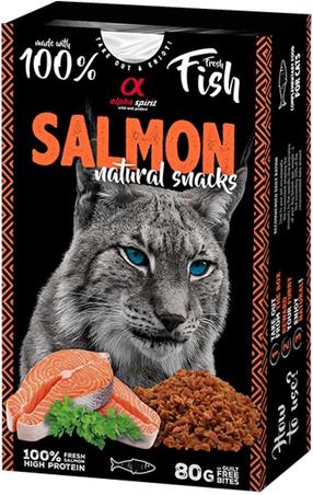 Skanėstas katėms Alpha Spirit Natural, lašiša, 0.08 kg