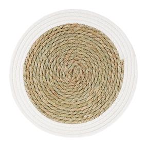 Stalo padėkliukas Ambition Boho Natural, 35 cm x 35 cm x 35 cm, Ruda sp./Balta sp.