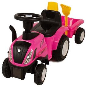 Торактор самокат, c аксессуарами BabyTrold New Holland, розовый цв.