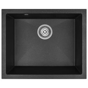 Virtuves izlietne Laveo Ibiza SBI_710U, Black, granīts, 56 cm x 46 cm x 20 cm, melna krās.