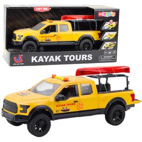 Žaislinis visureigis su valtimi Lean Toys Kayak Tours, 1:12, balta sp.