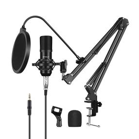 Juhtmega mikrofon Puluz PU612B, must v.