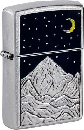 Зажигалка Zippo Mountain Emblem Street 48632, серебристый цв./черный цв.