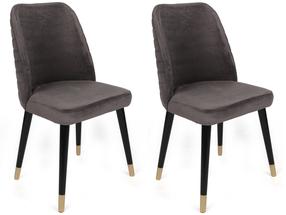 Набор стульев Kalune Design Hugo 361 V2 974NMB1667, матовый, антрацитовый цв./золотой цв./черный цв., 49 см x 50 см x 90 см, 2 шт.