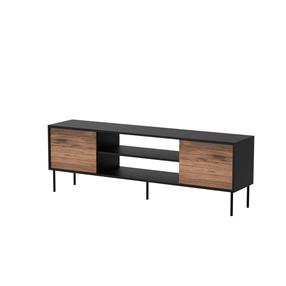 TV skapītis Cama Meble Cortina, melns krās./valriekstu krās., 40 cm x 180 cm x 60 cm