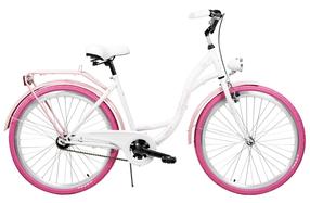 Dviratis miesto Azimut City Lux, 26 ", 17'' rėmas, balta sp./rožinė sp.