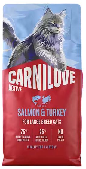 Kuiv kassitoit Carnilove Active Salmon & Turkey Large Breeds, kalkun/lõhe, 6 kg
