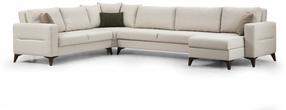 Kampinė sofa - lova Atelier Del Sofa Kristal, smėlio sp., 90 x 367 cm x 86 cm
